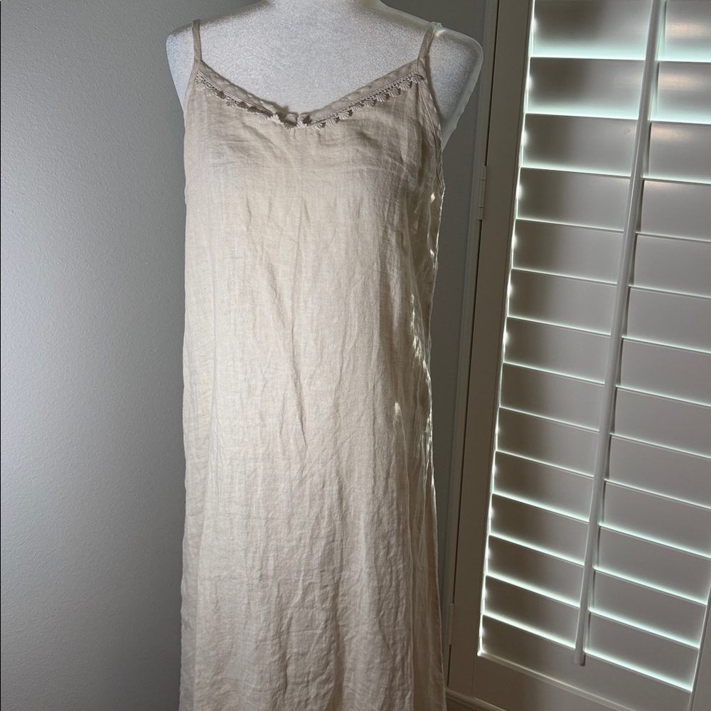 NWT small Sand/ Cream Women's Terzo Millennio Linen dress beach